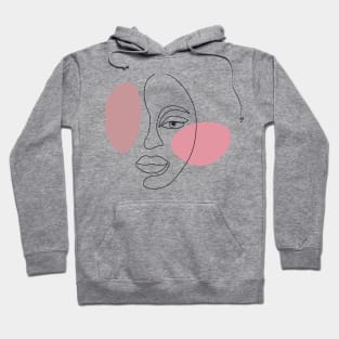 Abstract linear portrait beautiful girl. Hoodie